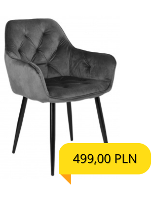 Krzesło welurowe NEVADA VELVET grafitowe