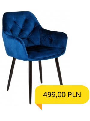 Krzesło welurowe NEVADA VELVET granatowe 