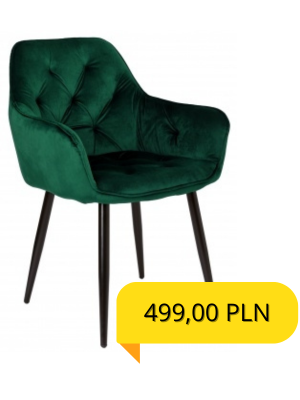 Krzesło welurowe NEVADA VELVET ciemnozielone