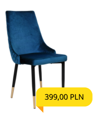 Krzesło welurowe tapicerowane Vermont Velvet czarne